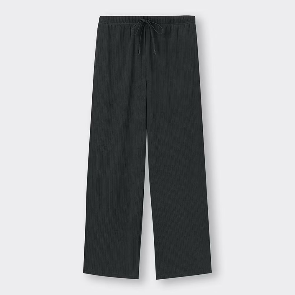 NWOT GU Uniqlo Women’s High Rise Rib Pull On Pants Black Small